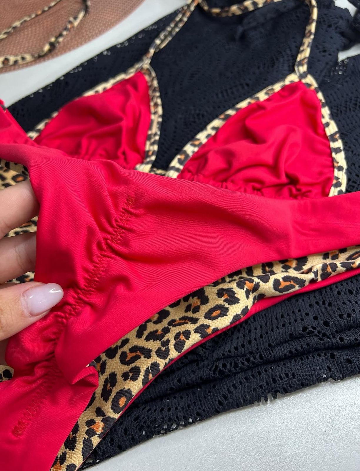 Conjunto Vermelho C/ Animal print